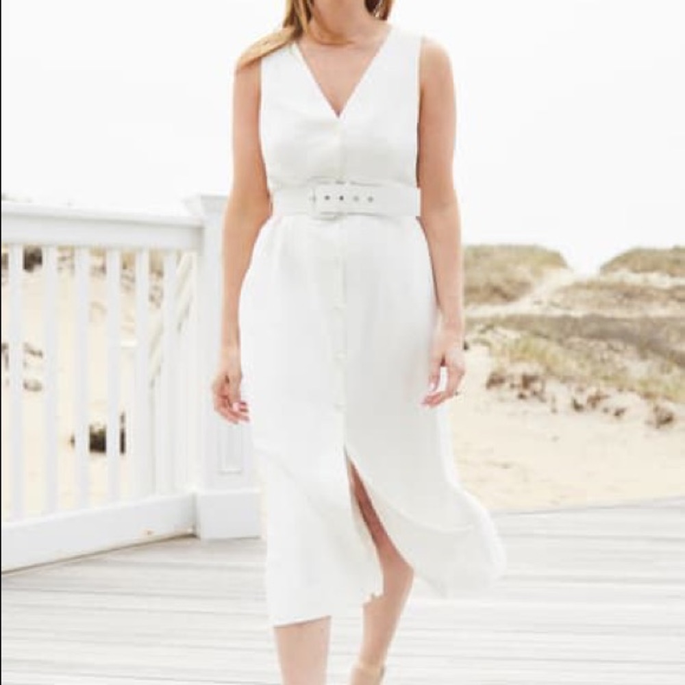 NWT ‘Something Navy’ Sleeveless Button Midi Dress